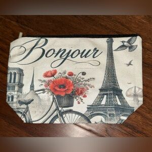 New Eiffel Tower/Bonjour Make-Up/Accessory Bag
